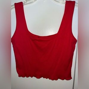 Red Shein Copped Tank